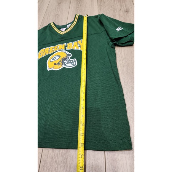 Vintage Green Bay Packers Youth Jersey XL 16/18 NFL Team Stretchy Mesh Shirt - Picture 6 of 9